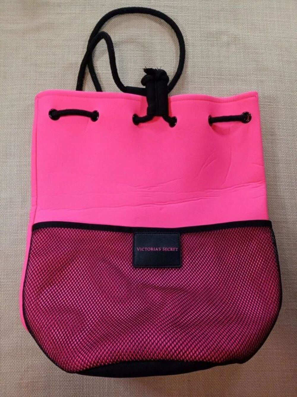Victoria's Secret Hot Pink Drawstring Bag